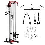 Mikolo Wall Mount Cable Station, Cable Crossover Machine with Dual Pulley System and 18 Adjustable Positions for Home Gym Fitness Equipment