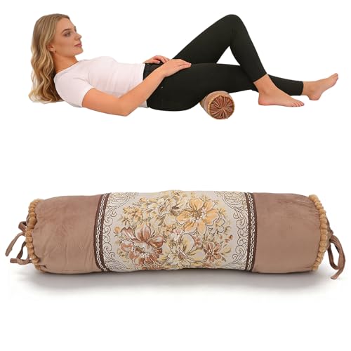 Almohada Cuello Redondo, Suave Almohada Cilíndrica Desenfundable Almohada Tubo Soporte Cuello Rodillo Cervical Redondo con Funda Lavable para Cabeza Cuello Espalda Y Piernas