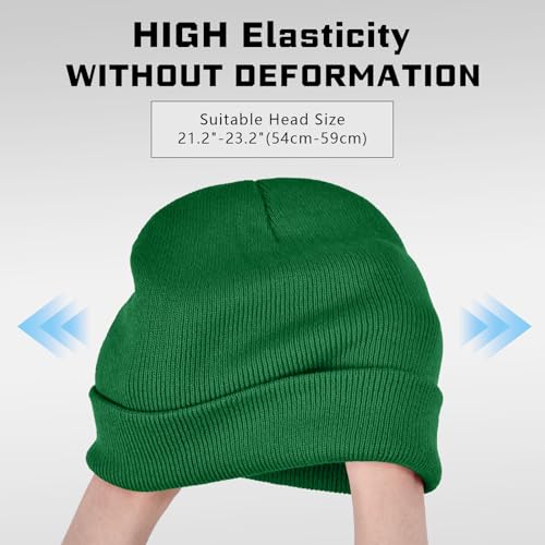 Image of ZOORON Beanie for Men Women Warm Winter Hat Unisex Soft Knit Cuffed Beanie