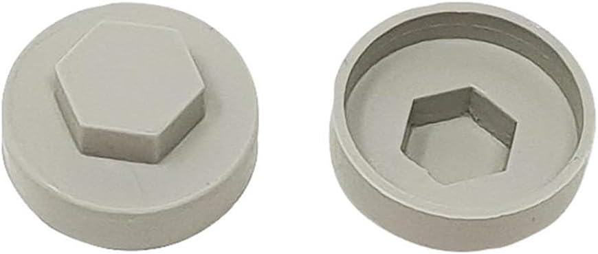 TechFast Roofing Screw Cover Caps | 19mm | Goosewing Grey - Plastic | Box 100