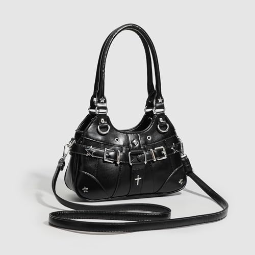 Y2k Leather Shoulder Purse Women Punk Star Harajuku Handbag Hip Hop Gothic Crossbody Bags Y2k Stuff2