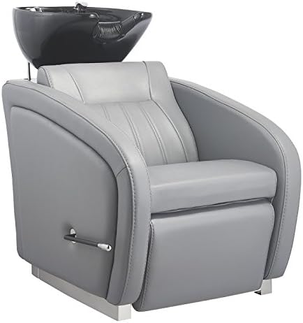 DIR Salon Shampoo Backwash Unit, Hair Washing Shampoo Station With Manual Legrest Adjustment ANODE, Gray