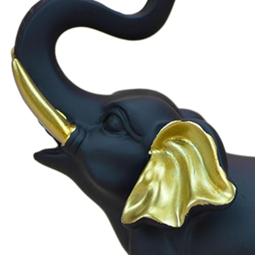 Statue d'éléphant noir décoration de table originale à offrir pour crémaillère
