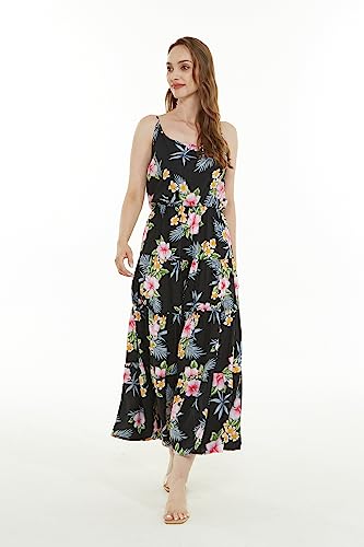 Image of Family Matching Hawaiian Clothes, Hibiscus Black | Black Hibiscus Print • Soft Rayon Fabric • Family Matching Outfits • Vacation Ready • Luau Party Wear