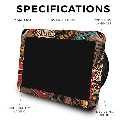 Image of Carbon Fiber Skin Compatible with Amazon Echo Show 8 (3rd Gen, 2023) - Orange Hip Hop - Premium 3M Vinyl Protective Wrap Decal Cover - Easy to Apply | Crafted in The USA by MightySkins