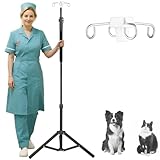 Crilealym IV Poles,45to 83In IV Stand Floor with 4 IV Bag Holder Stand Portable Telescopic Stabilizing Tripod Stainless Steels Pipe Extension Pole IV Influsion Pole Lightweight Strudy (45-83in)