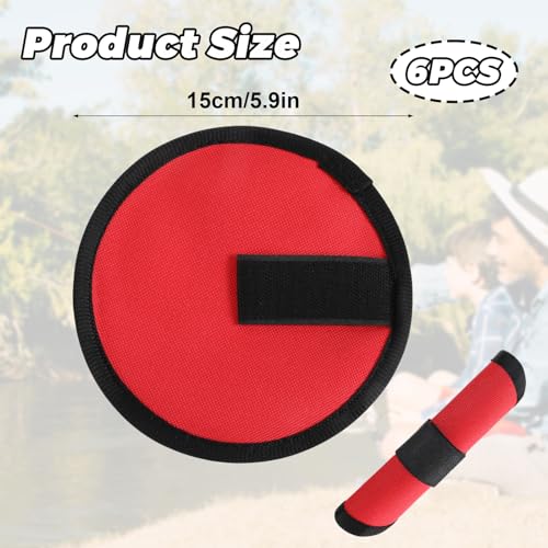 ElevateTech 6Pcs Lure Wrap 6Inches Fishing Lure Covers Portable Bait Gloves Cover Storage Protector Easily See Bait Glove Keep Fishermen Safe For Rod (Red Black)