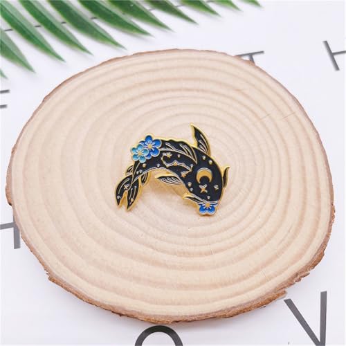 Image of 2Pcs coadipress Lovely Fish Brooch Enamel Lapel Brooches Pin Set Cute Cartoon Koi Fish Pins for DIY Backpacks Clothes Bags Jackets Hat Jewelry Accessories Gift