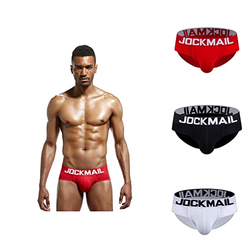 JOCKMAIL 3PCS/Pack Men's Briefs Mens Underwear Mens Cotton Briefs Comfort and Soft Mens Low Rise Briefs Underwear