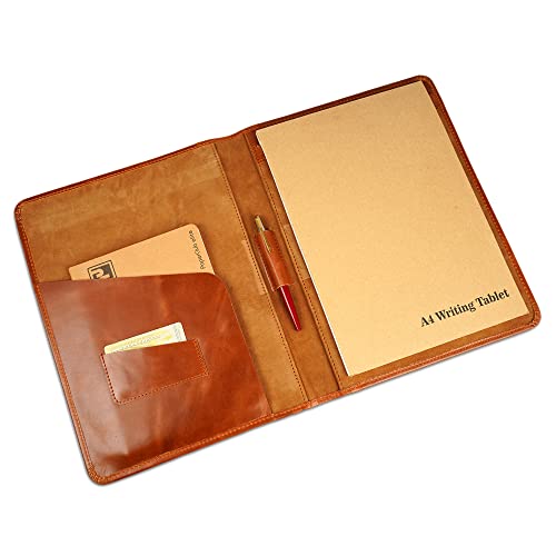 Porte-documents en cuir A4 cognac pour réunions et entretiens