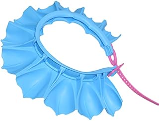 Safe Shampoo Shower Bathing Protection Silicone Bath Cap Soft Adjustable Visor Hat for Toddler, Baby, Kids, Children (1-12 Years Old / 42-58CM, Blue)