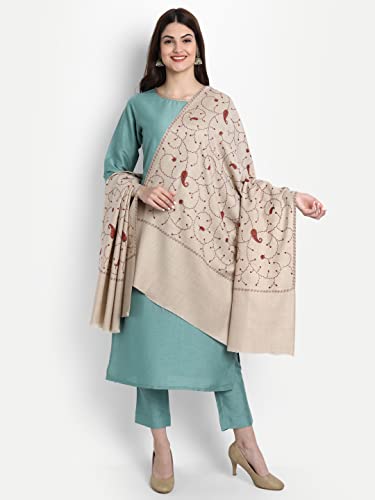 Zamour Kashmiri Shawl for Women, Pashmina Style Fine Indian Embroidery Wool Shawls for Winter2