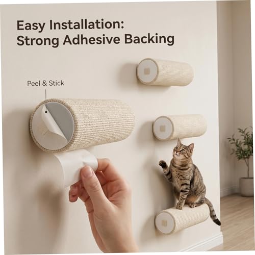 Rascador de pared para gato 3 piezas papel corrugado miniatura 6