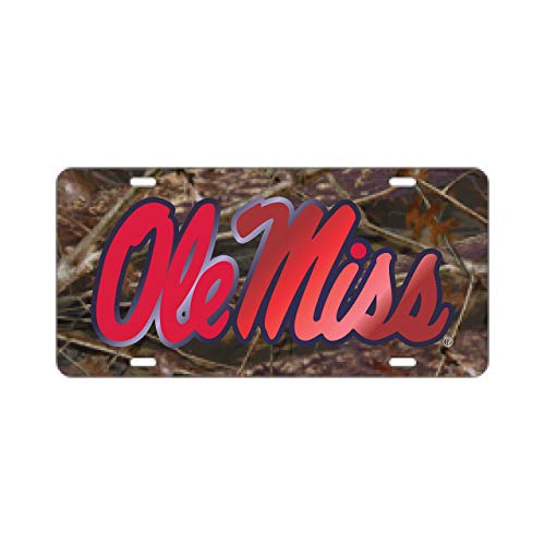 University of Mississippi Ole Miss Mirrored Camo License Plate Tag