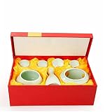 Rvvk Celadon Wine Set, Household Jug and Wine Glass to Send Old Friend White Wine Glass Warming Jug