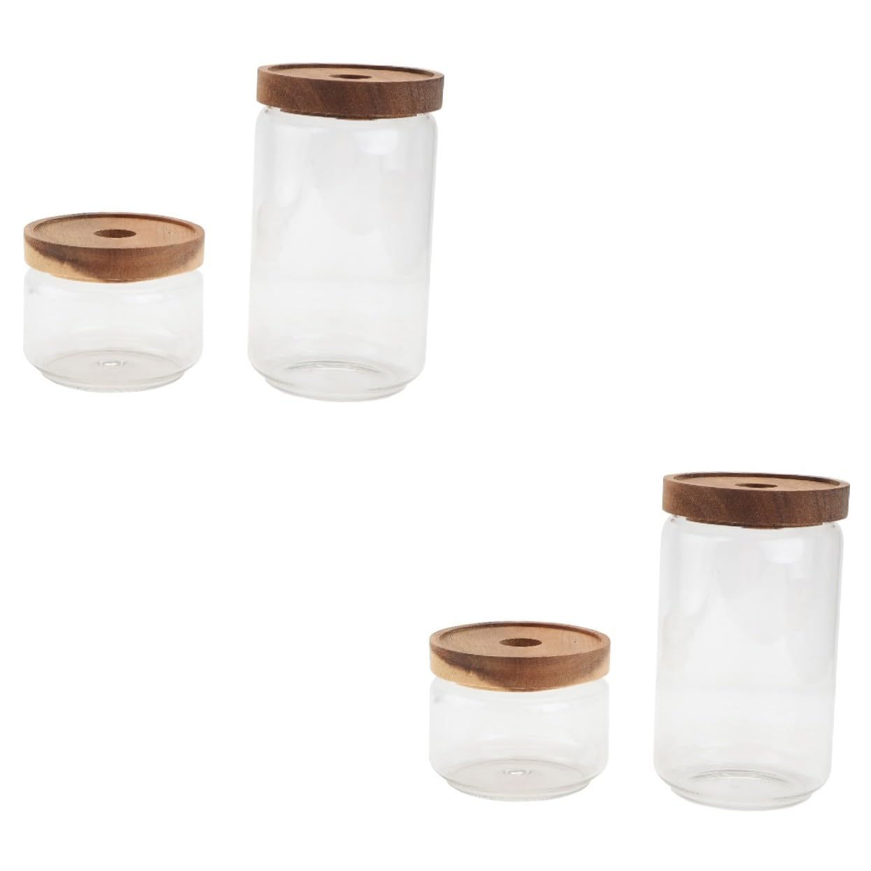 STOBAZA 2 Set Barattoli Ermetici in Vetro Borosilicato Resistenti Al Calore Contenitori Trasparenti Per Alimenti E Tè Vasetti Sigillati Per Conservazione Sicura Dolci E Snack 2 Pezzi*2