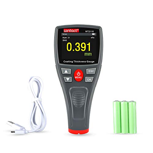 Digital Paint Thickness Gauge Tester for Metal and Aluminum 0 to 70.9mil 1800um, Auto Car Paint Measuring Tool Paint Depth Gauge with 1500 Data Logging and USB Charging Cable Digital Paint Thickness Gauge Tester for Metal and Aluminum 0 to 70.9mil 1800um, Auto Car Paint Measuring Tool Paint Depth Gauge with 1500 Data Logging and USB Charging Cable
