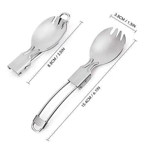 fengny Conjunto de Panelas de Campismo com Fogão de Acampamento Panelas de Cozinha Spork Dobrável Pa
