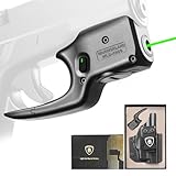 WARRIORLAND Green Laser Sight Fit Glock 43/G43X (No Rail Version) with Kydex Holster, First Green Beam Sight with Power Indicator, Glock 43 Laser IWB Holster Right Hand, WLS-105G w/ G43