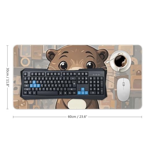 Mouse Pad Cartoon Cute Otter Grande 60 x 30 cm Antideslizante miniatura 2