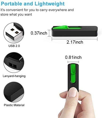 RAOYI 5Pack 64GB USB Flash Drive USB Stick USB 2.0 Memory Stick Slide Retractable Thumb Drive 64G USB Drive USB Key for Data Storage (Black Red Blue Green Purple) — view 4
