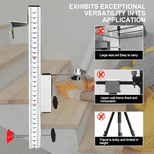 Support Niveau Mur Réglable avec Échelle pour Travaux de Menuiserie et Plomberie - 6