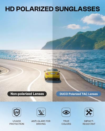 Image of DUCO Sports Polarized Fit Over Sunglasses for Men Women Wrap Around Wear Over Glasses for Cycling Fishing