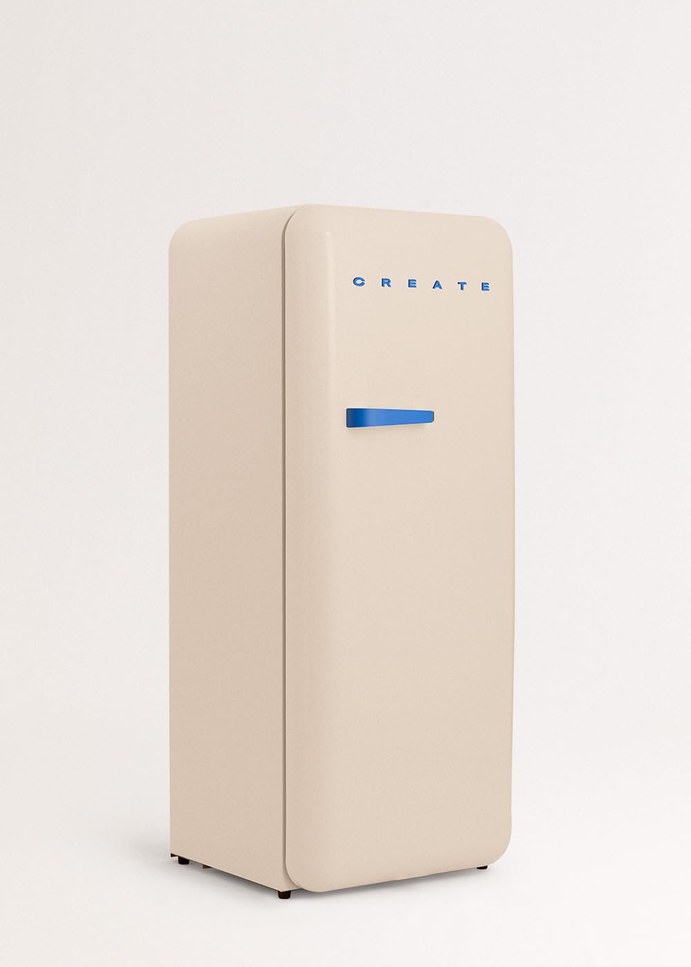 CREATE / RETRO FRIDGE 150 COBALTO/Frigorífico arena maneta azul cobalto con congelador 281L / 102W. bajo consumo. 150cm. 3 estantes. regulador temperatura. botellero. 60x60x150cm