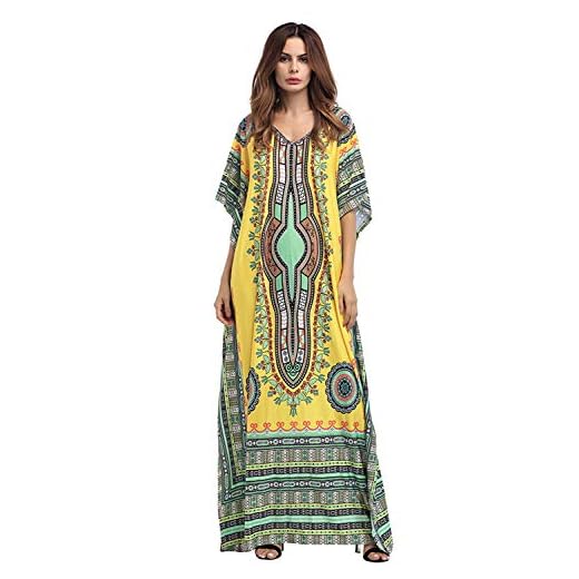 Strandkläder för kvinnor lång klänning täcker v-ringad kaftan tryckt kortärmad baddräkt för sommarsemester kaftan strandklänning tunika kaftan baddräkt turkisk bikini täcka upp