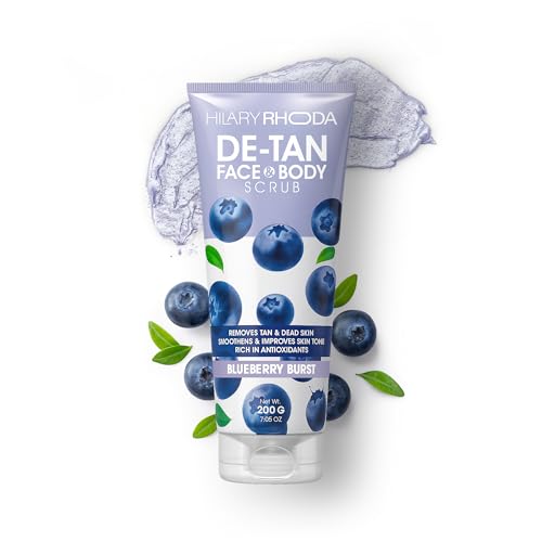 Image of Hilary Rhoda De-Tan Face & Body Scrub | De-Tan, Exfoliate & Dead Skin Removal | Face & Body Scrub | Blueberry Extract | Removes Blackheads & Whiteheads | Encourages Healthy Skin - 200g (Blueberry Burst - Shade 01)