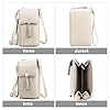 Pearl Angeli Weiches Echtes Leder Handy Umhängetasche - Handytasche Geldbörse Damen RFID Schutz kleine Crossbody Tasche (B-Beige) #1