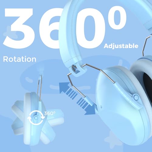 Image of ProCase Kids Noise Cancelling Headphones Ear Hearing Protection, Skyblue | Ear Defenders for Monster Jam Truck Firework Focus, Noise Reduction Canceling Ear Muffs for Sensory Autism Toddler Children