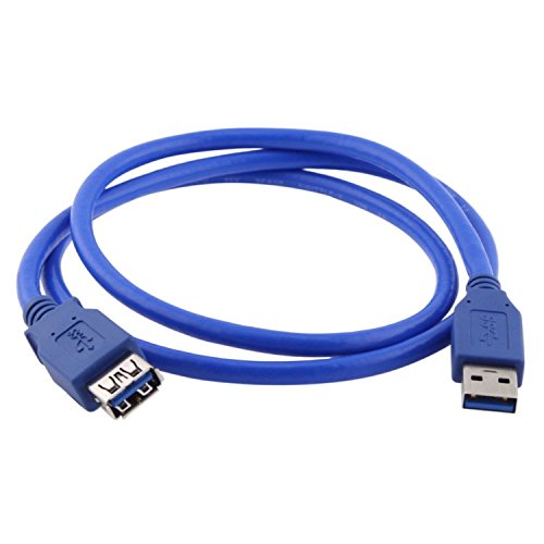 Theo&Cleo Blue 1m 3Ft Type A-Male to A-Female Super Speed USB 3.0 Extension Cable 3 Feet Theo&Cleo Blue 1m 3Ft Type A-Male to A-Female Super Speed USB 3.0 Extension Cable 3 Feet