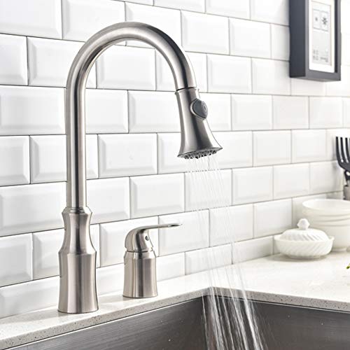 Robinet de cuisine double bec évier de cuisine avec ressort et grue