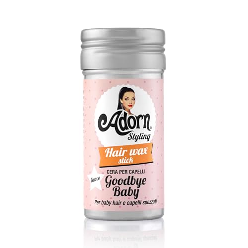 Adorn Wax Stick Goodbye Baby Cera per capelli (75 ml), Cera capelli donna per domare i baby hair e il crespo, Hair Wax Stick fissante per acconciature eleganti e raccolte a lunga tenuta