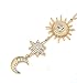 LENOOCLE Sun Star Moon Pendant Necklace for Women Boho Rhinestone Crystal Long Sweater Chain Fashion Jewelry costume Party Gift