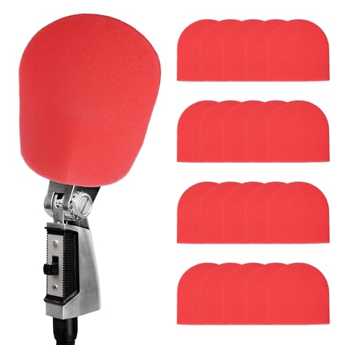 Housse en mousse PodMic rouge haute densité pour microphone dynamique (20 Pcs)