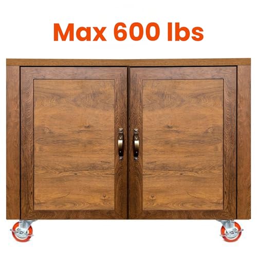 Image of Furniture 360 Rotation Wheels with 2 Brake, 2 Without Brake- Trolley Wheel Furniture Caster (Pack of 4) - Load Capacity 150-200 kg - Double Locking - Universal Use (1.5 Inch Wheel)