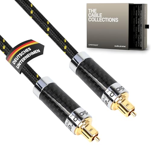 audio pirates by cammica optisches TOSLINK Glasfaserkabel, Toslink & Digital-Kabel | Digitales SPDIF-Kabel OD: 6.0mm mit Ummantelung & vergoldeten Kontakten (1er Pack – 10 Meter)