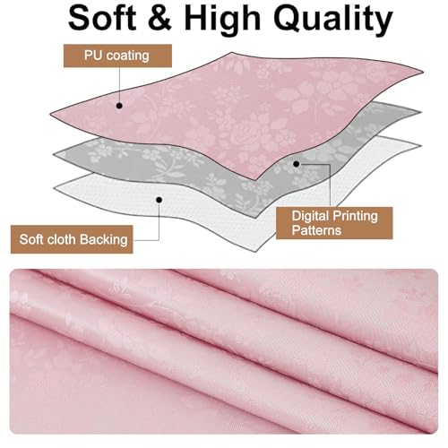 Image of Smiry Rectangle Table Cloth, Waterproof Heavy Duty Vinyl Tablecloths, Wipeable Washable Table Cover for Kitchen and Dining Room (Dirty Pink, 60 inch X 120 inch)