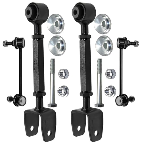 Image of Detroit Axle - Rear 4pc Control Arms Kit for 2014 2015 2016 Mazda 3, 2 Lower Rearward Control Arms 2 Sway Bar Links Replacement