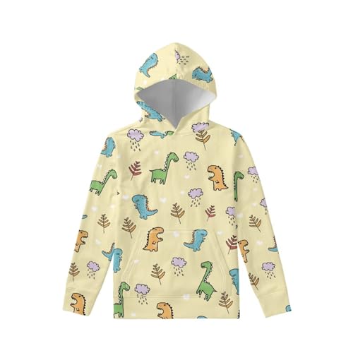 Dinosaur Sweatshirts Boys Hoodie Tops with Pocket Kids Hooded Casual Hoodies Long Sleeve Sport Outfit 6-16
