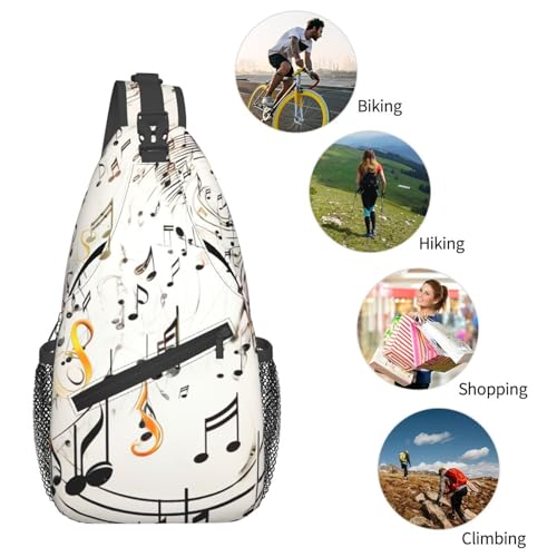 Bolso Sling para Hombre y Mujer Estampado con notas musicales miniatura 5