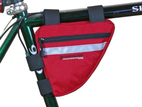 Bushwhacker Ketchum Red - Bicycle Frame Bag Cycling Triangle Pack Bike Under Seat Top Tube Bag - w/Reflective Trim Front Rear Accessories