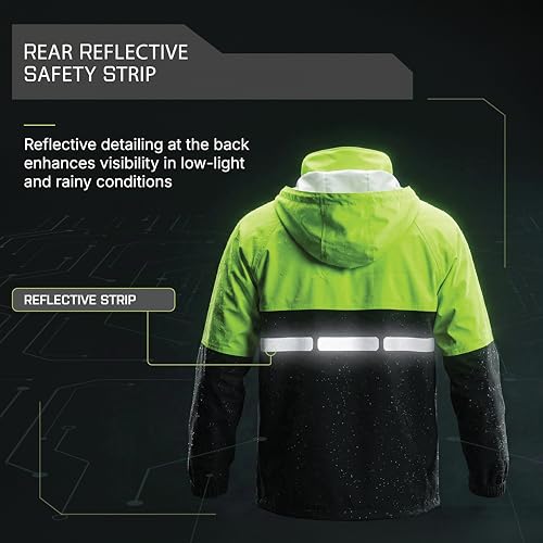 Image of Robustt Pongee Rain Suit for Men or Women (Size- XL to XXL)| Waterproof Rain Coat and Pant Set | Adjustable Hood, Reflective Strips| Lightweight Bike Rain Jacket for Riders| Packable with Storage Bag