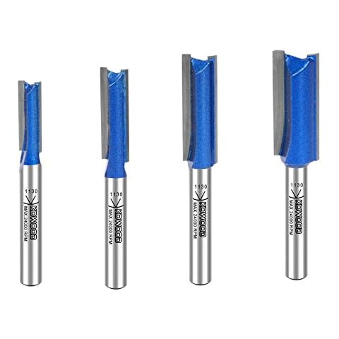 KOWOOD Plus Double Flute Straight Router Bit Set Cover
