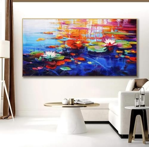 Grande peinture à l'huile moderne sur toile au rendu artistique d'exception