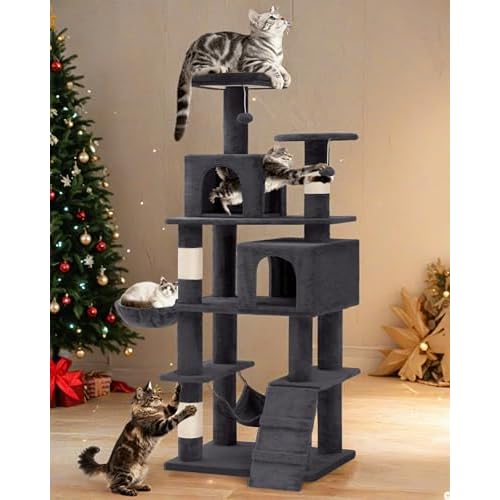 YITAHOME 190.5 cm Tall Heavy Duty Cat Trees for Large Cats, Sturdy 75inch Maine Coon Cat Tower for Indoor Cats Large Adult with Scratching Post, Hammo