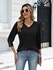 Blusa de manga 3/4, cuello V, elegante y casual para mujer 8