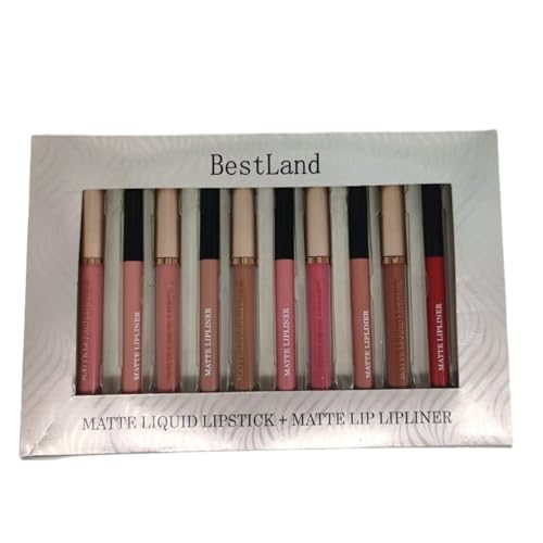 9. Bild von 12 Stück Matt Lippenstift Lip Liner Set Nude Lippenkonturenstift Waterproof Long Lasting Non-stick Cup Liquid Makeup Set Gift für Frauen (Lipstick C)